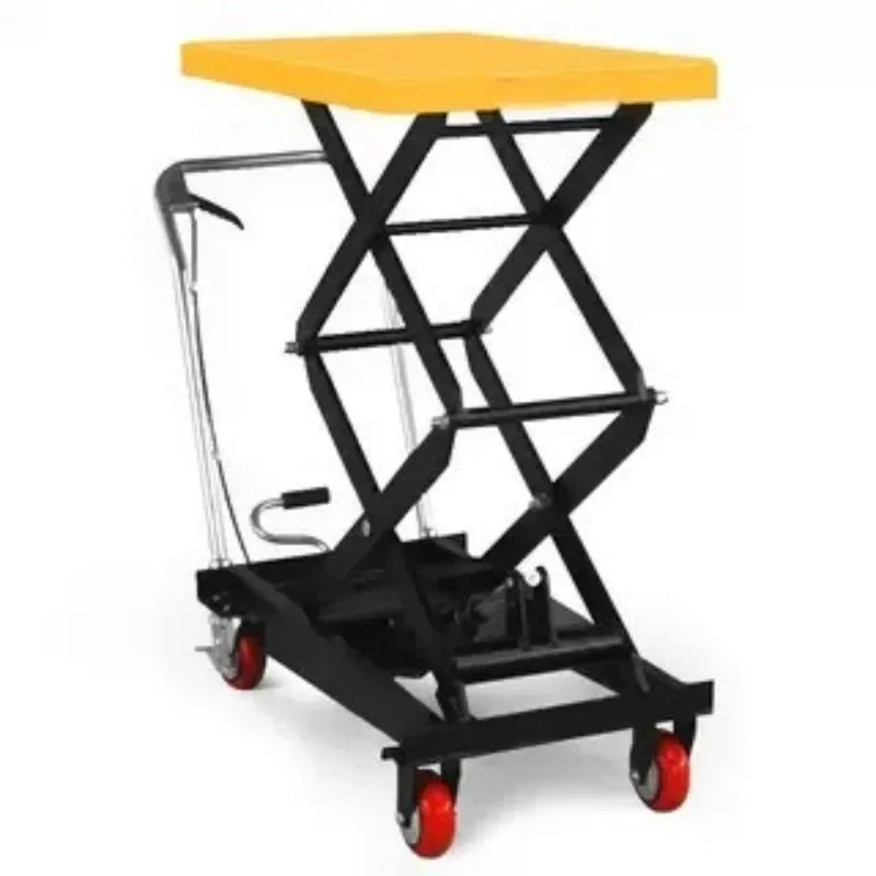 

Mobile small scissor lift pit fixed climbing truck freight elevator hand-cranked