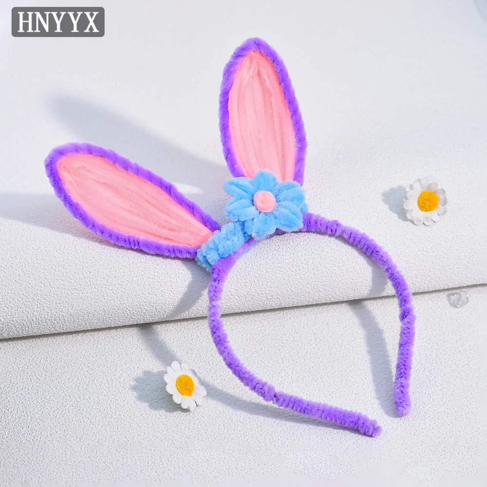 

HNYYX Cartoon Rabbit Ear Headband Cute Interesting Headdress Colorful Twist Stick Headpiece Holiday Casual Hair Accessories A358