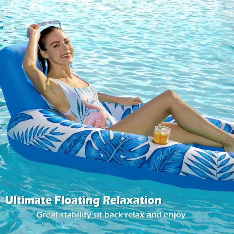 Inflatable Lounge Chair Float Floating Chair Lounger Recliner Pool Floats Recliner Water Float Raft Multifunctional For Garden