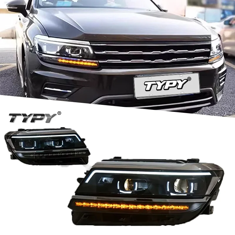 TYPY Car Lights For VW Tiguan Headlight LED Projetor head Lamp Daytime Running Light 2017-2021 Automotive Accessories
