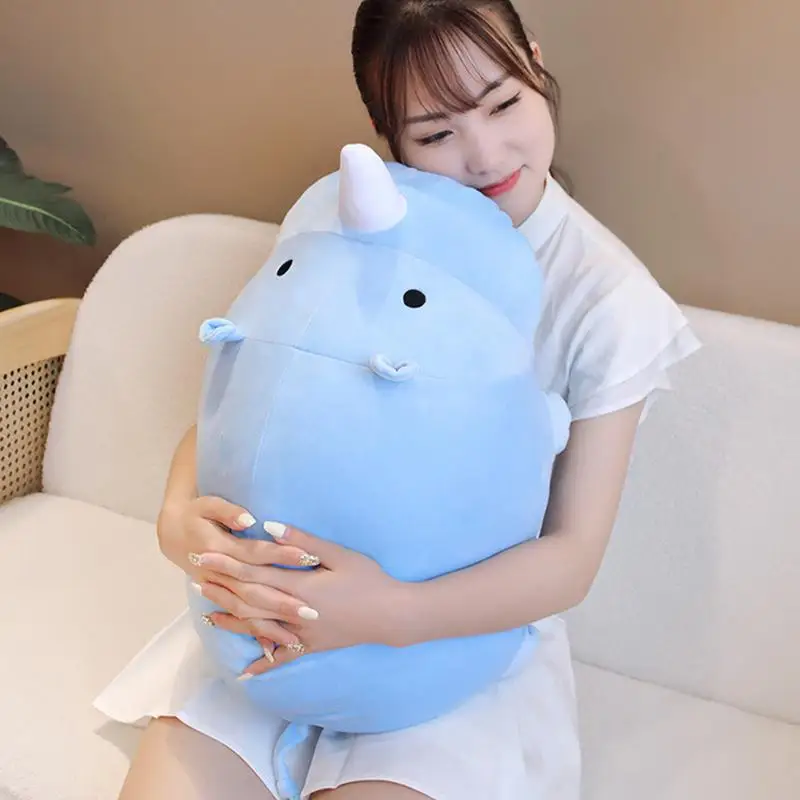 ตุ๊กตาแรดยัดไส้ยืดหยุ่นการ์ตูนตุ๊กตาของเล่นนุ่ม40cm หมอนตกแต่ง boneka mainan จำลองสัตว์เสมือนจริงสำหรับเด็ก