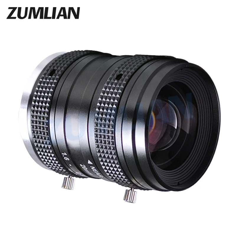 ZUMLIAN F1.6 Manual iris 20mm Lens 1'' CMOS Sensor Camera Low Distortion Aperture C-Mount 5MP FA Machine Vision Lens