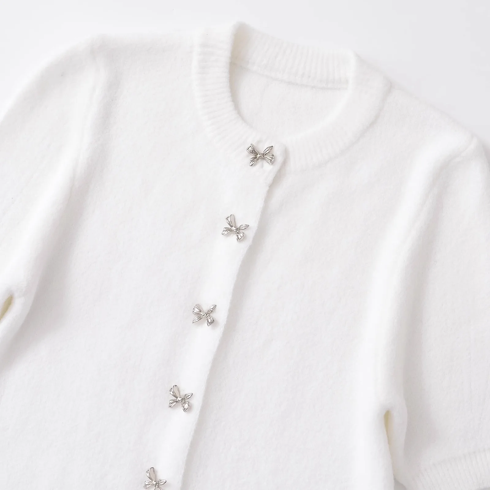 

ZAR Autumn New Women's Faion Design Knot Button round Ne ort Sve Knitted Jaet Street Sle Polyester Fiber