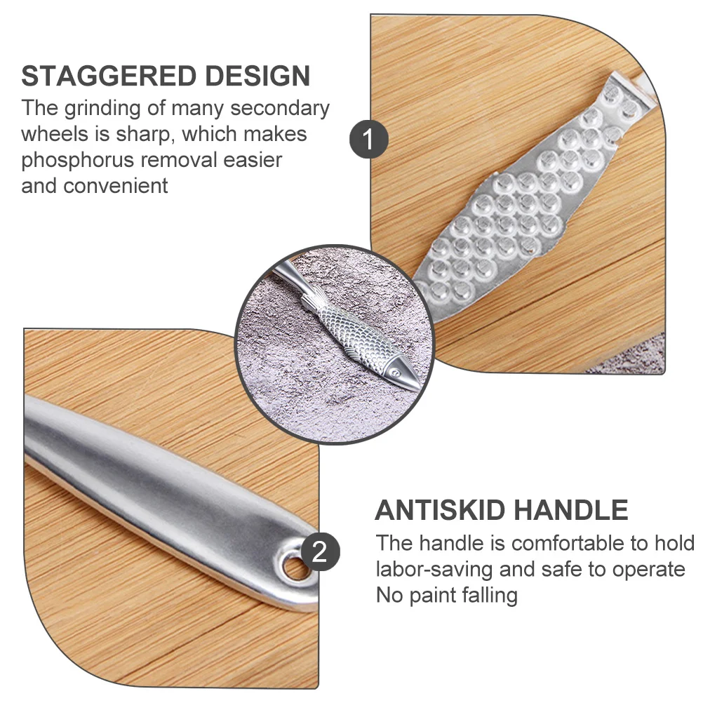 

Fish Scale Scraper Aluminum Alloy Non-Slip Handle Kitchen Gadget For Efficient Scaling Creative Design Fish Cleaning