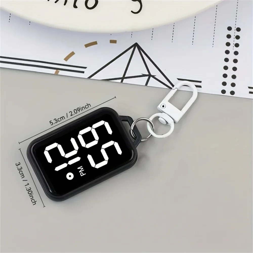 Portable LED Keychain Watch Digital Display Electronic Watch for Youngster Student Backpacks Keys Pendant Timepiece Present