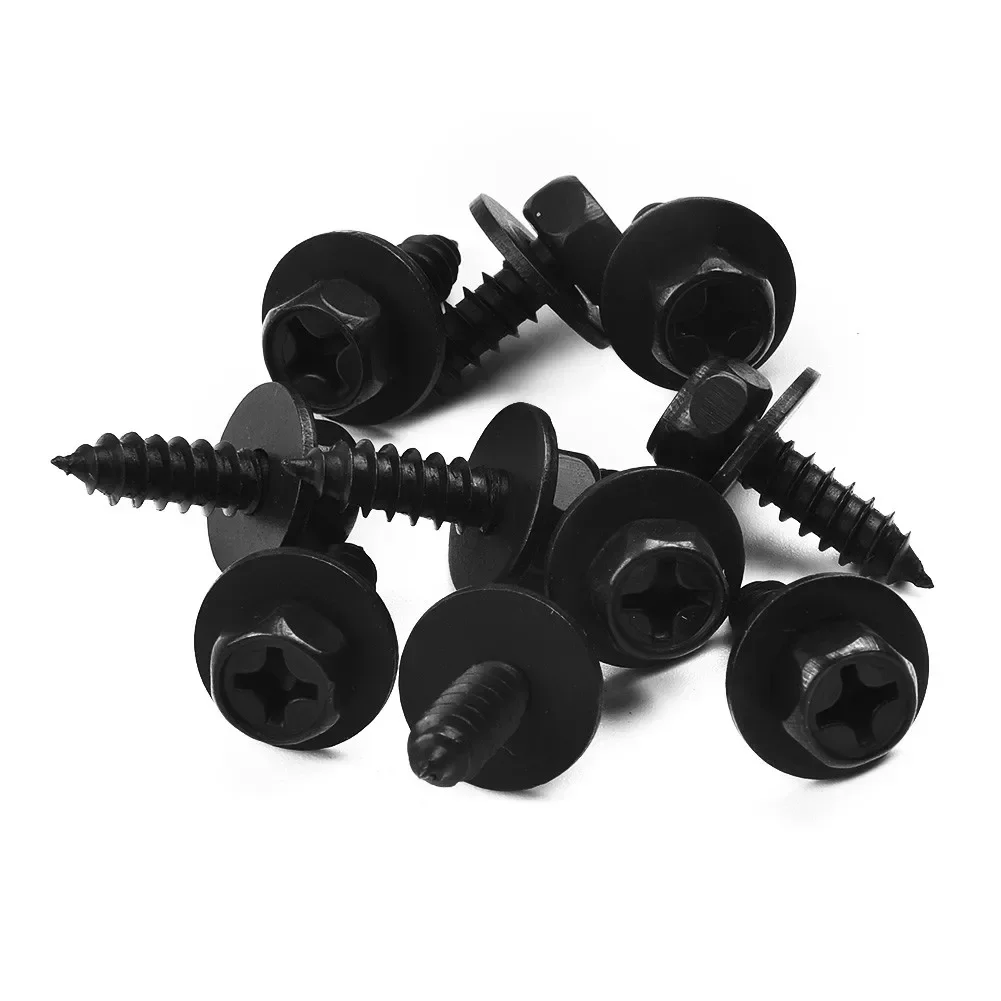 

10Pcs Bumper Fender Bolt Screw Fastener Splash Seal Shield Rivet Clip Bolt Screw Fastener For Camry For RAV4 9mm X 9mm