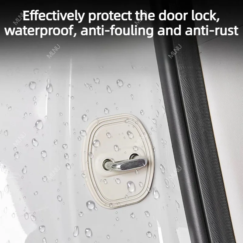 Door Lock Latch Cover For MG4 EV Urban 2026 Car Accessories Silicone Soft Shockproof Waterproof Dustproof Anti-Rust Durable - view 3