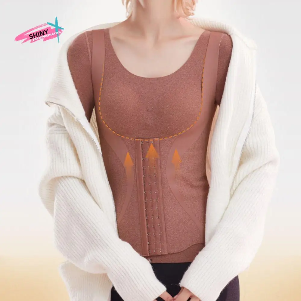 

Slimming Thermal Shapewear Long Sleeves Belly Contracting Thermal Underwear Women Body Shapers Velvet Tummy Control Top