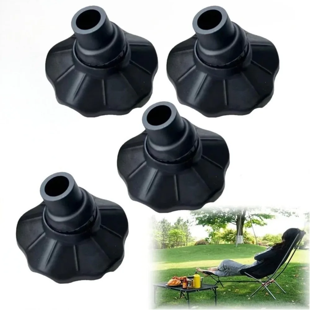 

4Pcs New Non-Slip Camping Chair Foot Pads Wear-resistant 15/16mm Camping Stool Leg Cap Adjustable Folding Chair Leg Pads Camping