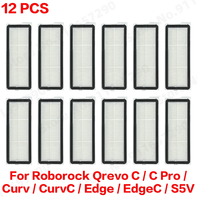 Roborock Qrevo C/C Pro/Curv/CurvC/Edge/EdgeC/S5V Kompatibles Haupt- und Seitenbürsten-Set, Wischtücher, Staubbeutel & Filterset