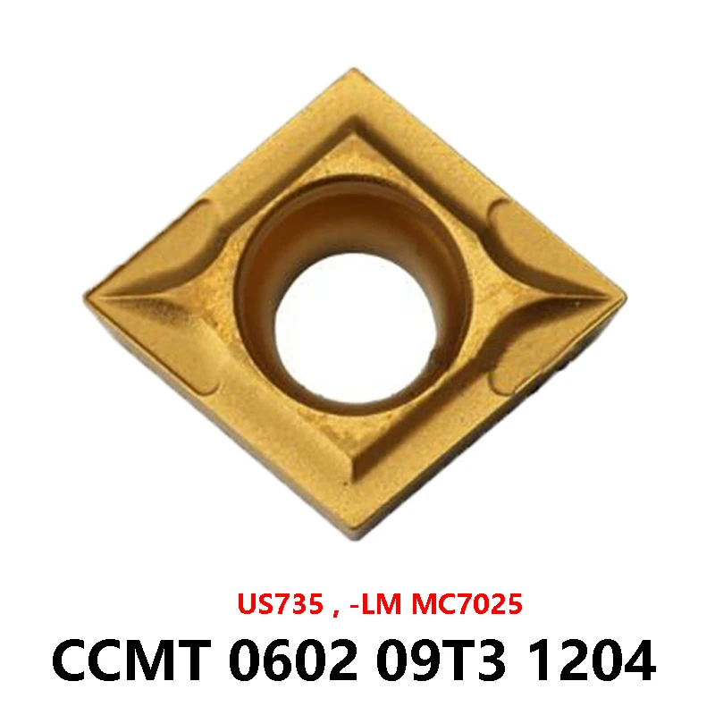 100% Original CCMT060202 US735 CCMT060204-LM MC7025 CCMT09T304 CMT09T308 CCMT120404 Carbide Inserts For Stainless CCMT 060202