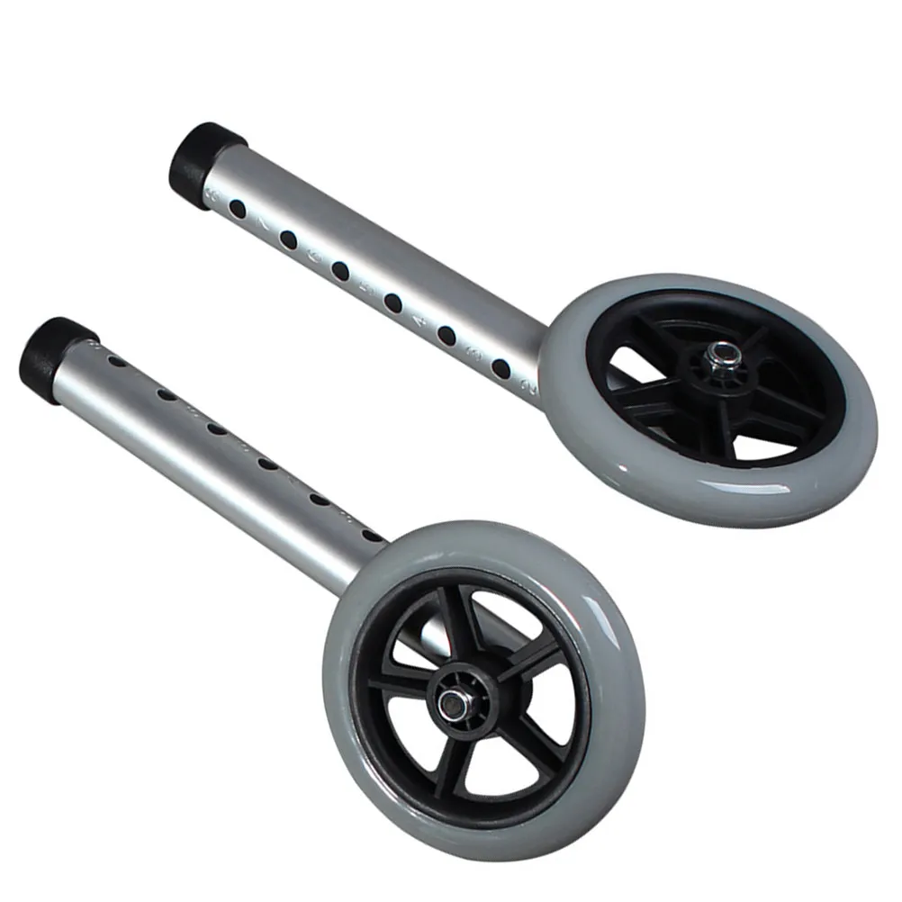 2Pcs Walking Aid Replacement Wheels Aluminium Alloy Smooth Rolling Front Wheel Bearing for Wheelchair Rollator Parts