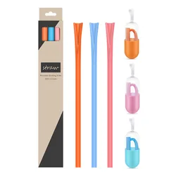 Eco-friendly Silicone Straw Pajitas Silicona Children's Straw  Reusable Straw Drink Item Boba Straw Easy To Wash