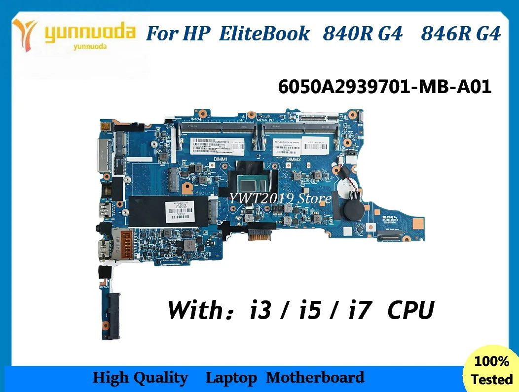

6050A2939701 For HP EliteBook 840R G4 846R G4 Laptop Motherboard With I5-8250U I7-8650U CPU L21623-601 100% Tested OK