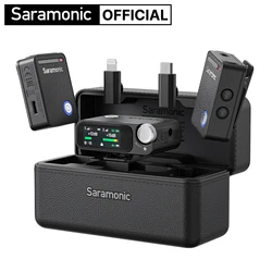 Saramonic Ultra Wireless Lavalier Microphone for iPhone Android USB-C Smartphones DSLR Cameras Streaming Video Recording Youtube