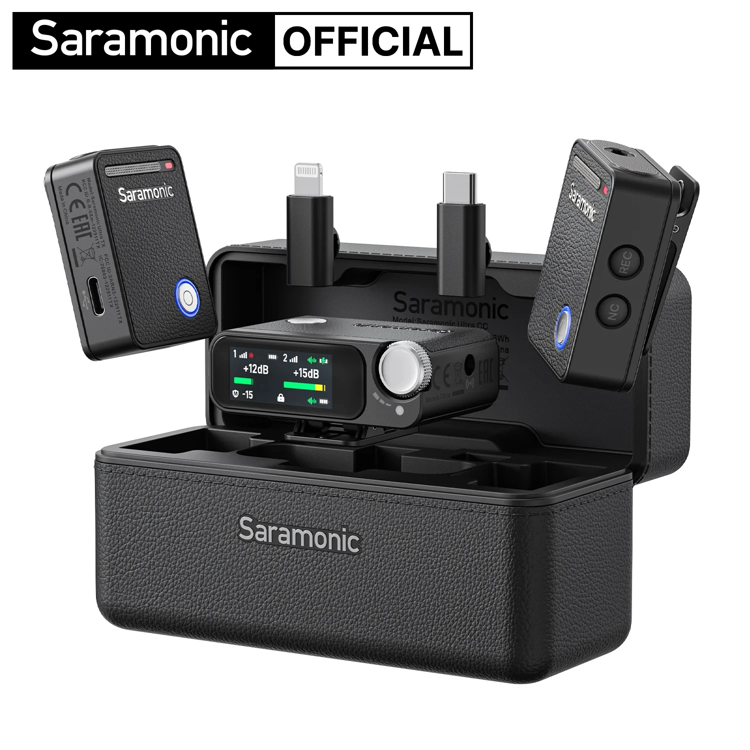 Saramonic Ultra Wireless Lavalier Microphone for iPhone Android USB-C Smartphones DSLR Cameras Streaming Video Recording Youtube