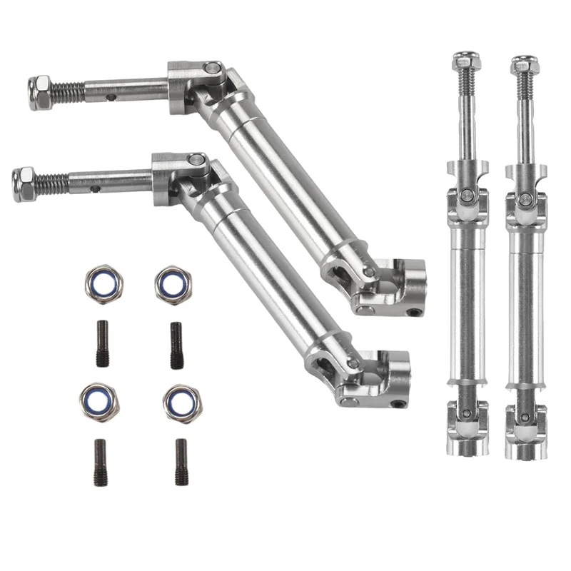 

YSUN-4Pcs Metal Stainless Steel Drive Shaft CVD For 1/10 Traxxas Slash Rustler Stampede VXL 4X4 4WD RC Car Upgrade Parts