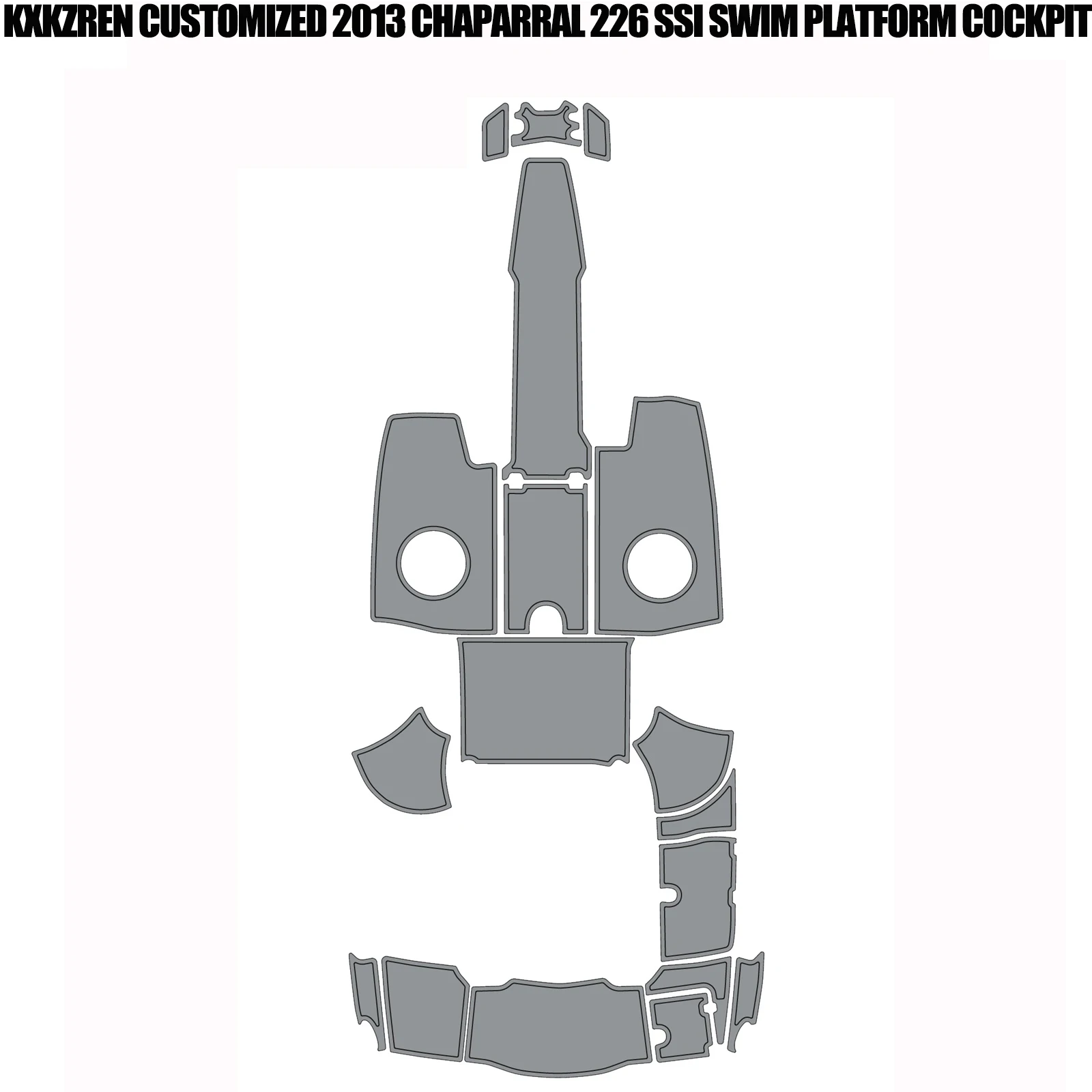 KXKZREN Customized 2013 Chaparral 226 SSI Swim Platform Cockpit Yacht/Kayak Self-adhesive Deck Sheet Boat Non-slip Flooring Pad