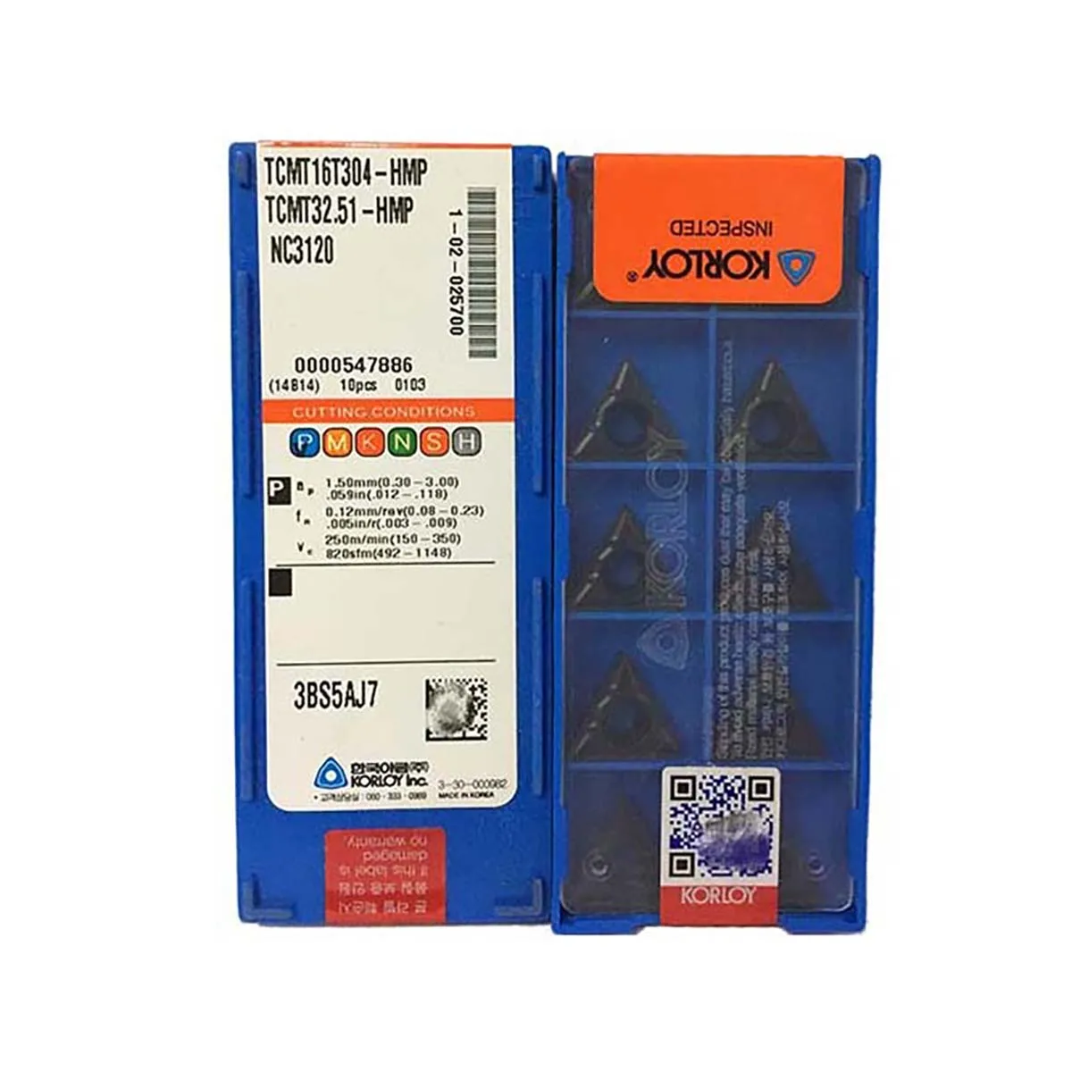 KORLOY 100% Original TCMT TCMT16 TCMT16T304 HMP TCMT16T308 HMP NC3020 Medium Finishing Carbide Turning Inserts TurningTools