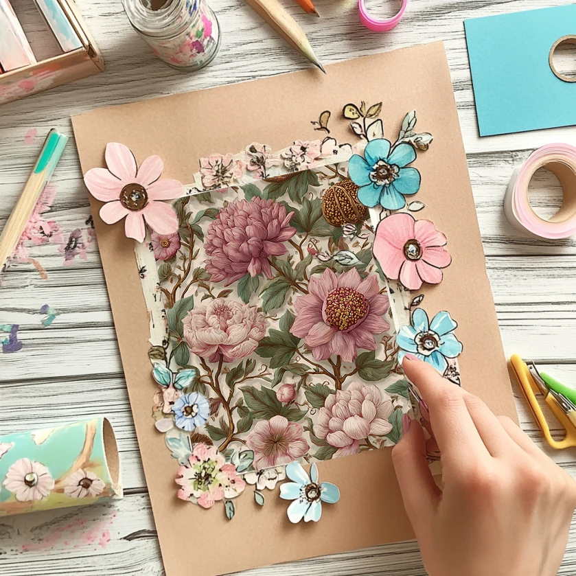 6インチ×6インチ折り紙＆スクラップブッキング用紙パック（36枚）：スクラップブッキング、折り紙、スタイリッシュなプランナー装飾用のミニマリストブラックラインシェイプ