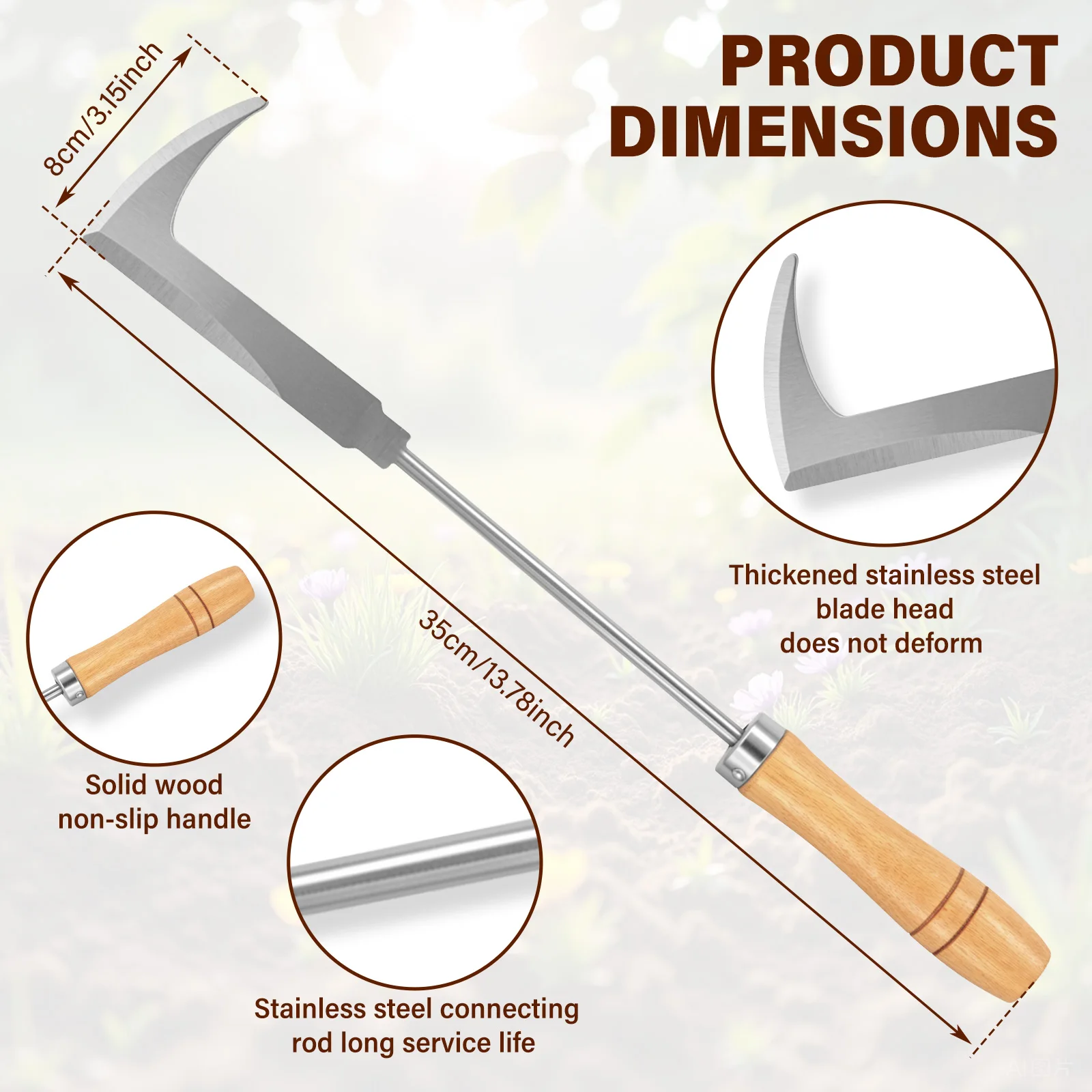 Garden Patio Brick Cracks Stone Cracks Corner Crevices Weed Whacker Gardening Lawn Mower Cleanup Weed Puller L-shaped Scythe