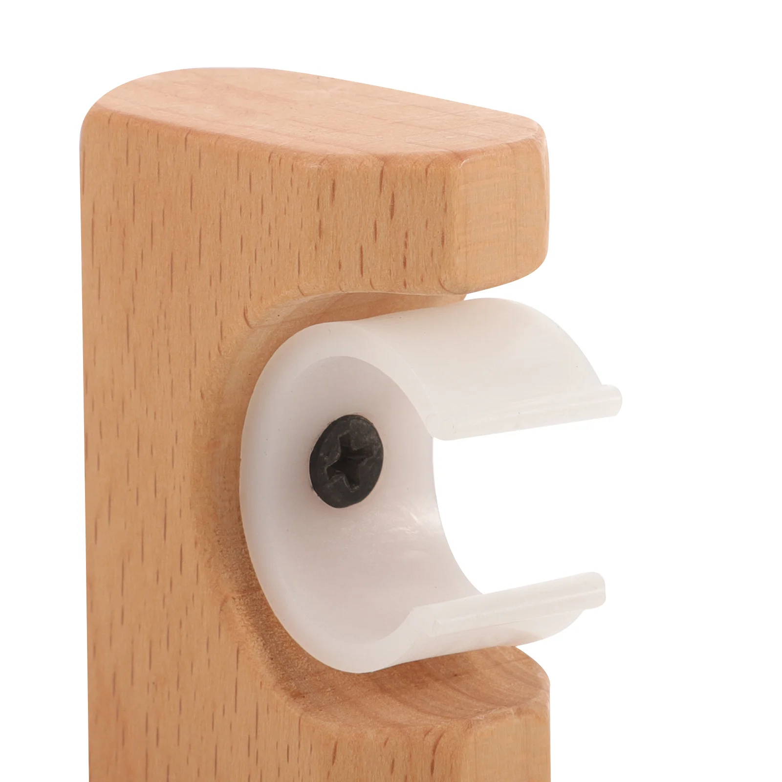 

Curtain Rod Bracket Holder for Wall Mount - Sturdy Wooden Style Rustic Design with High Durability, Easy Install for Bathroom