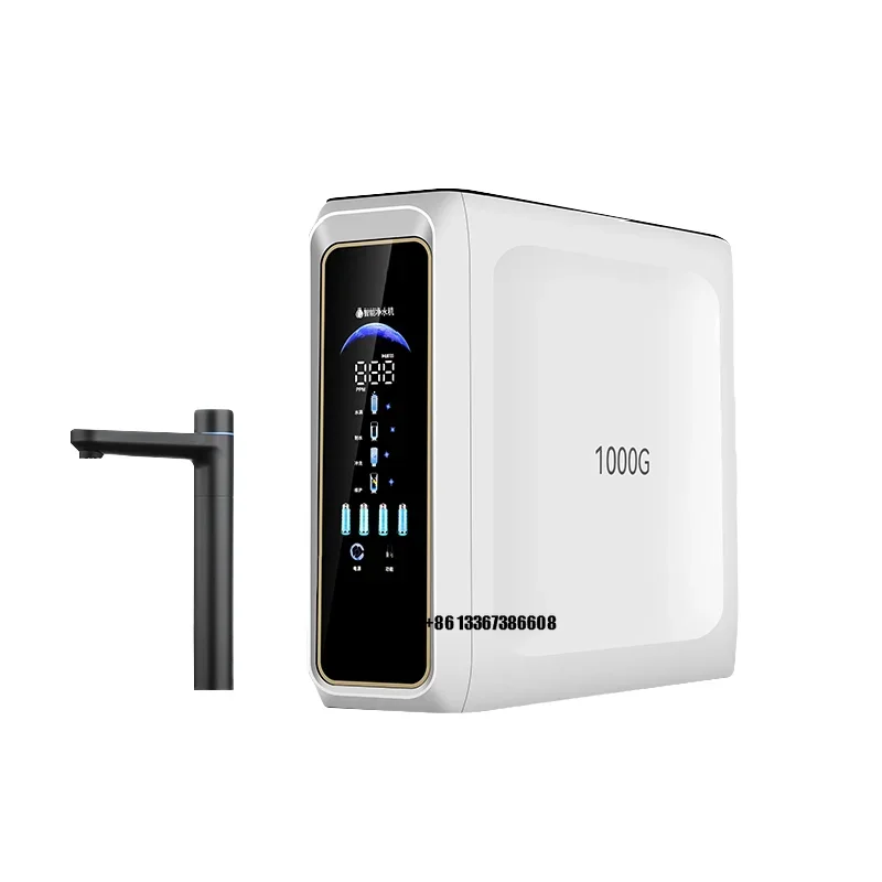 1000  Alkaline  Water Purifier Plastic Countertop Reverse Osmosis System Electric Powered Eco-Friendly Self-Cleaning