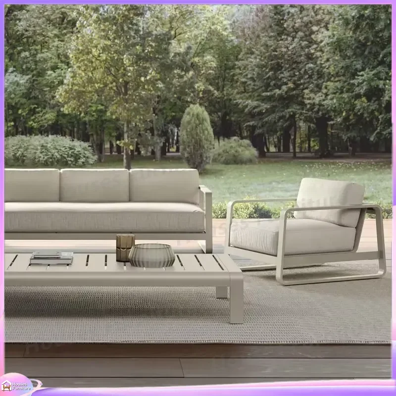 Aluminum Garden Chair Outdoor Patio Furniture Set Balcony Sofa Backyard Seating Modern Courtyard Lawn Deck Conversation Sets