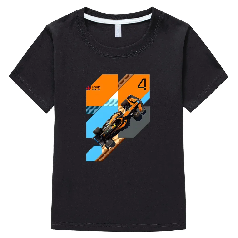 Lando Norris 4 Racing Pattern Print Tshirts Casual Cotton T-shirts Children for Boys Girls Tee-shirt Fashion Loose Tops Kid Tees