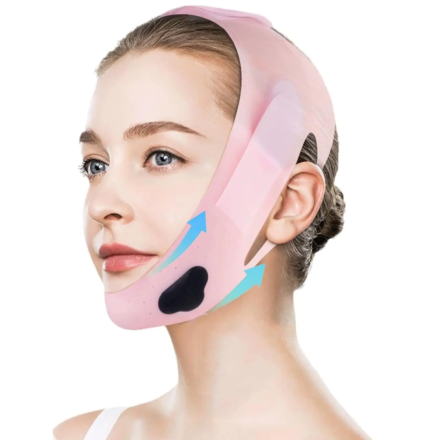 Upgraded V-Silicone Chin Strap for Double Chin Reduction, Adjustable 23-27 Inches, Soft & Comfortable Face Lift Tape