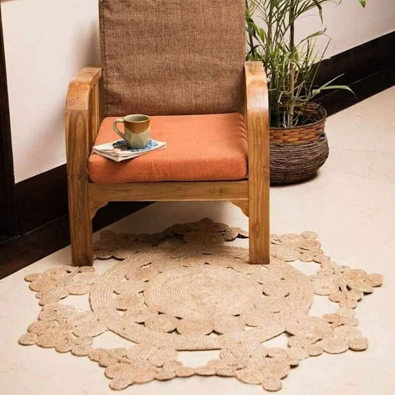 

Rugs and Carpets for Home Living Room Hand Braided Round 100% Natural Jute Mat Decor Living Modern Outdoor Rugs