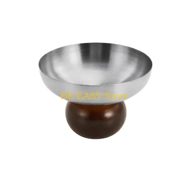 E28F Rounded Foot Dessert Cup with Rinsable 304 Steel Bowl for Chilled Sweets and Individual Sweet Course Serving