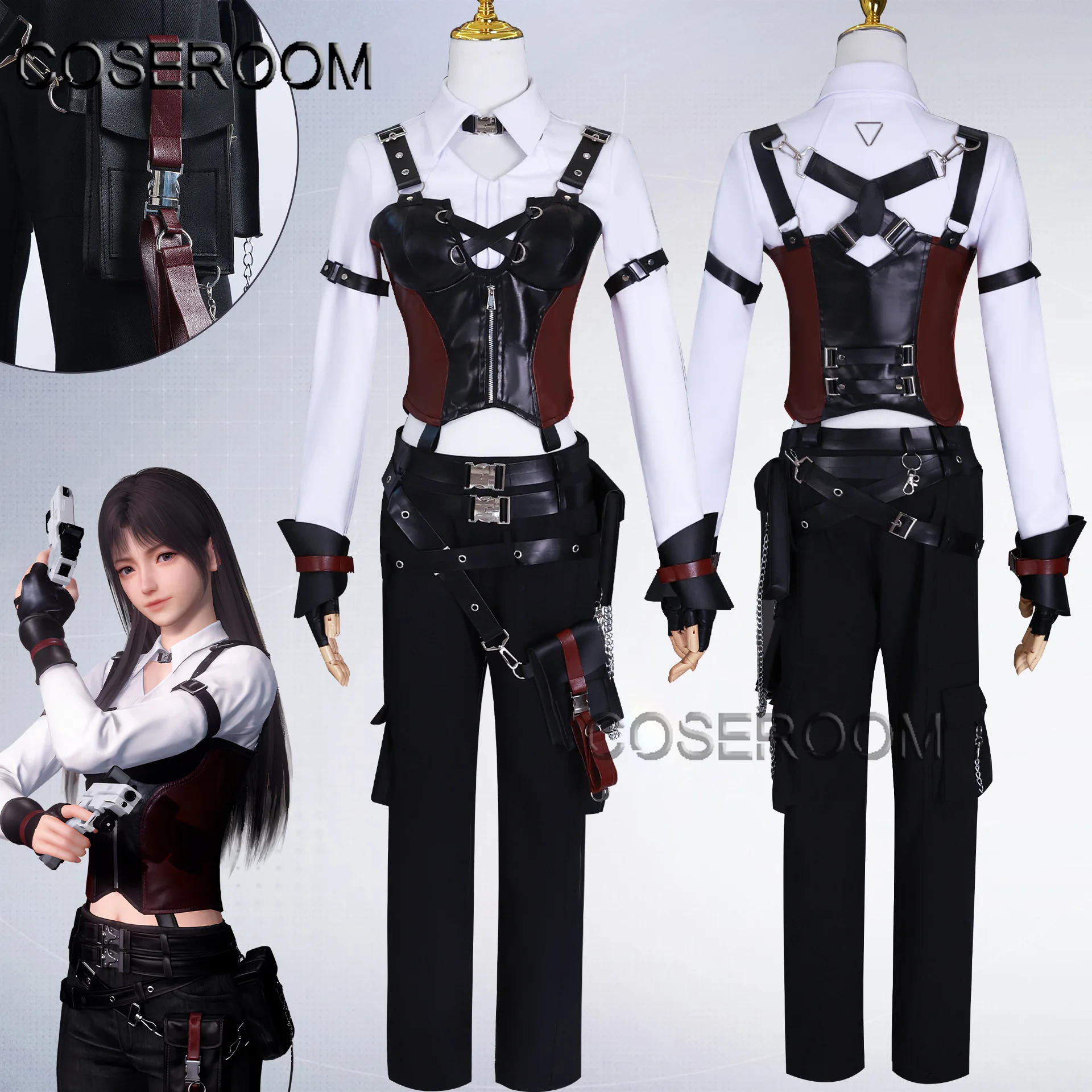 

Game Love and Deepspace Heroine Zayne Xavier Rafayel Cosplay Costume Full Set Outfits Miss Hunter Cosplay Uniform