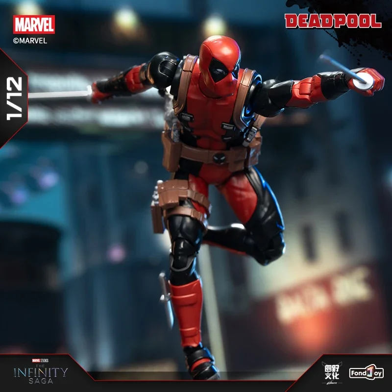 New Original Fondjoy 1/12Deadpool Figure Comic Deadpool Figures Detective Comics ABS Model Kit Joint Movable Figurine custom Toy