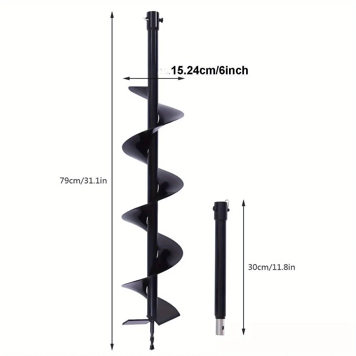 6 Inch Earth Auger Drill Bit W/Extension Bar Fit Most Diggers with a 3/4" Shaft!