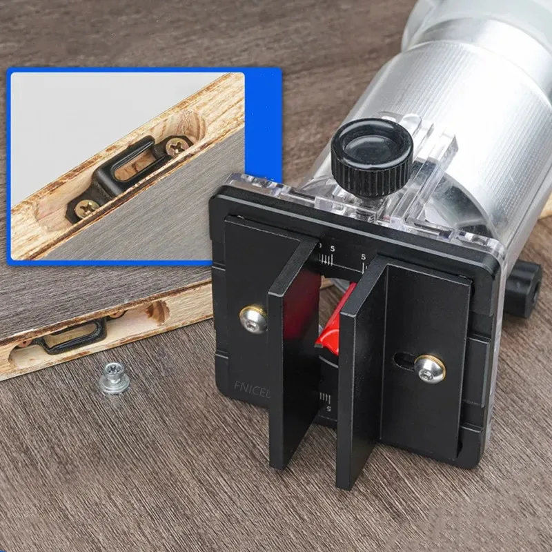 

2-in-1 Connector Grooving Bracket - Woodworking Trimmer Stand, Concealed Fastener Grooving Locator Die
