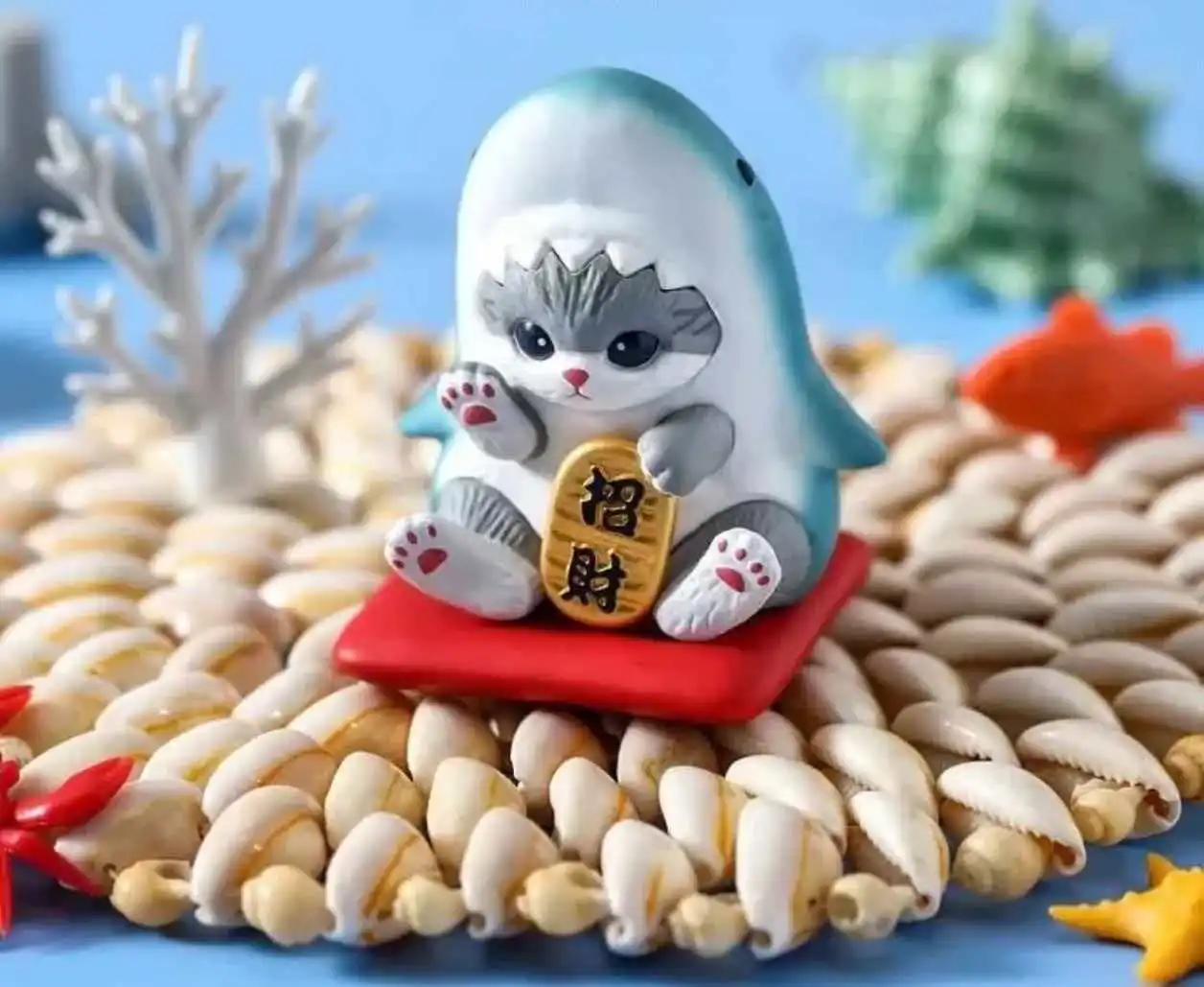 

Коллекционная фигурка Mofusand Lucky Cat: ручная работа, символ удачи и процветания, украшение для дома, подарок