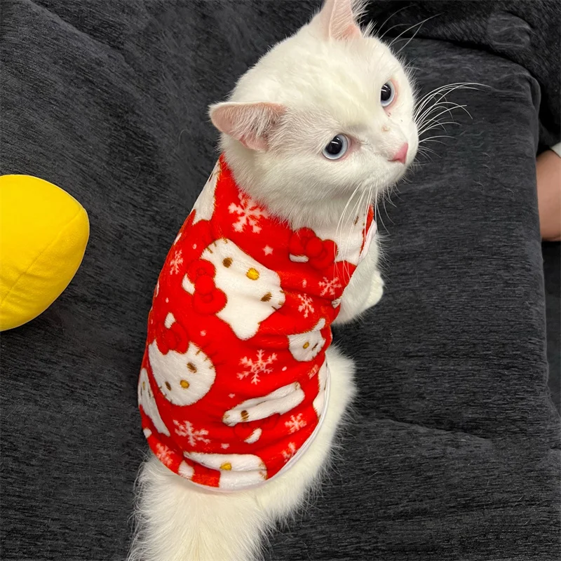 الشتاء الدافئة ملابس الحيوانات الأليفة للقطط البلوز Kawaii مرحبا كيتي القط سترة زي Mascotas الملابس منتجات جاتوس للحيوانات