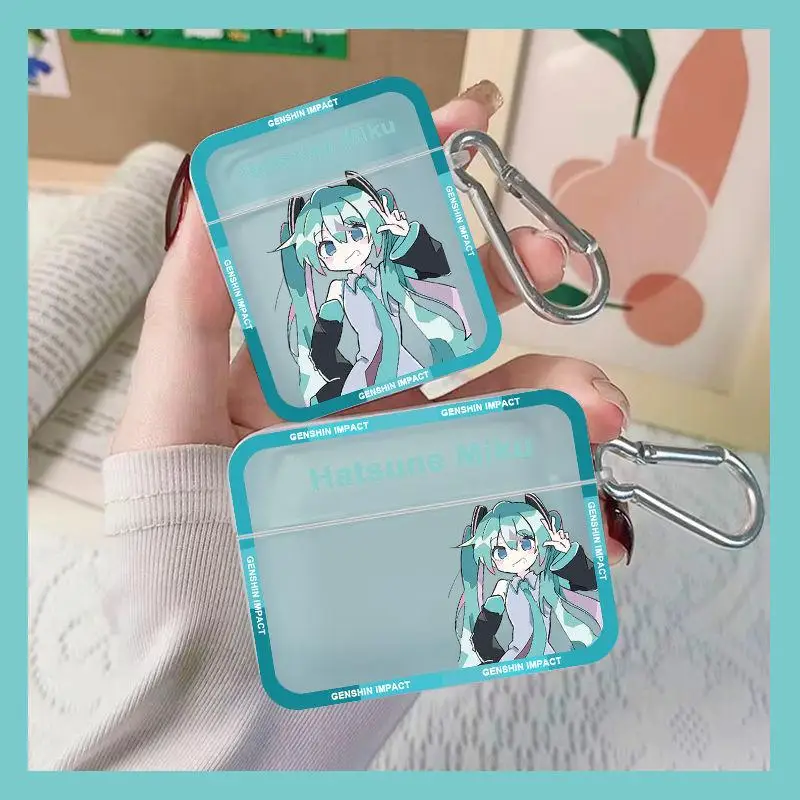 Anime Hatsune Miku Headphone Case Airpods Pro Apple Bluetooth Headphone Protective Cover Airpods1/2/3 Anti-Fall Soft Shell