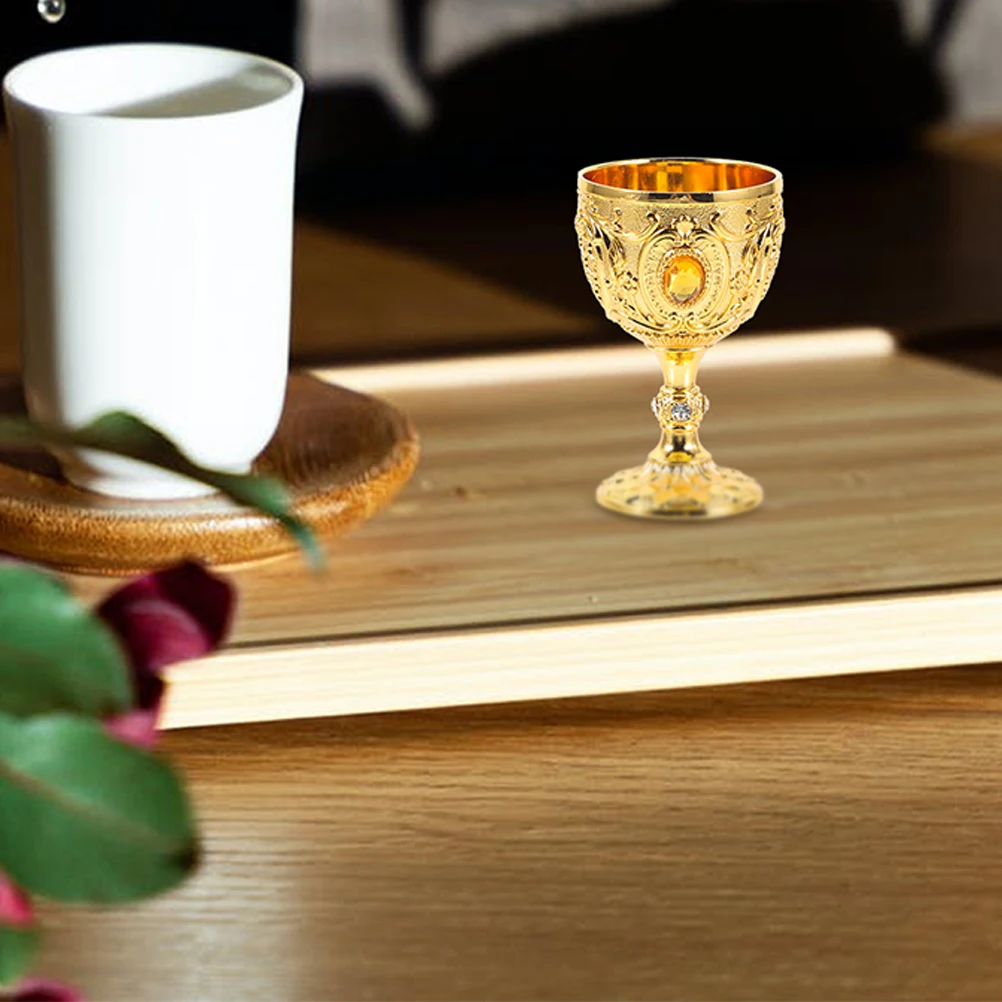 

2 Pcs with European Glass Medieval Cups White Retro Aluminum Travel Stainless