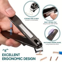 360 Degree Rotary Nail Clippers With Long Handle Ultra Sharp Toenail Cutter Large Size Anti-splash Manicure Tools Thick Nails
