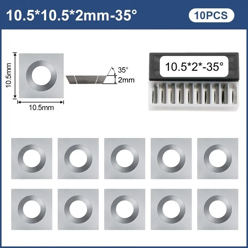 Drehen Werkzeug Hartmetall Einfügen 10 stücke 10,5x10,5x2,0mm 35D Holz Drehmaschine Werkzeug Legen Schneider für Spial/Helical Hobel Klinge Ersatz – Detail 4