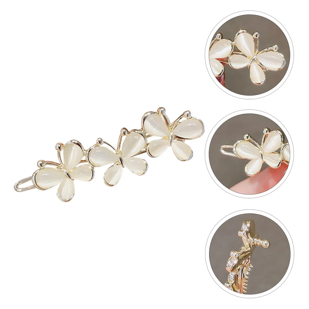 

2 Pcs Hair Decorations Hairpin Barrettes Styling Clips The Side Rhinestone for Women Alloy