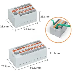 Plug-in Terminal Block Splitter 2.5mm Quick Split Terminal Block One Input 12 Output 18 Output Plug-in Terminal Block KV225