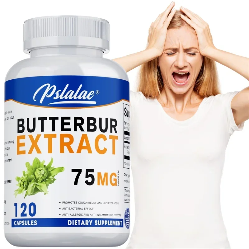 

Butterbur Extract Capsules - Relieves Migraines and Inflammation, Promotes Vascular Health and Brain Relaxation