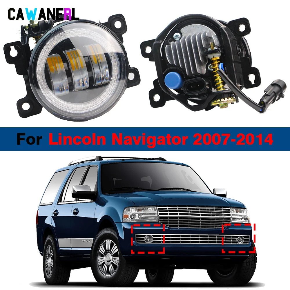 Car LED Angel Eye Fog Light DRL 30W H11 Fog Daytime Running Lamp For Lincoln Navigator 2007 2008 2009 2010 2011 2012 2013 2014