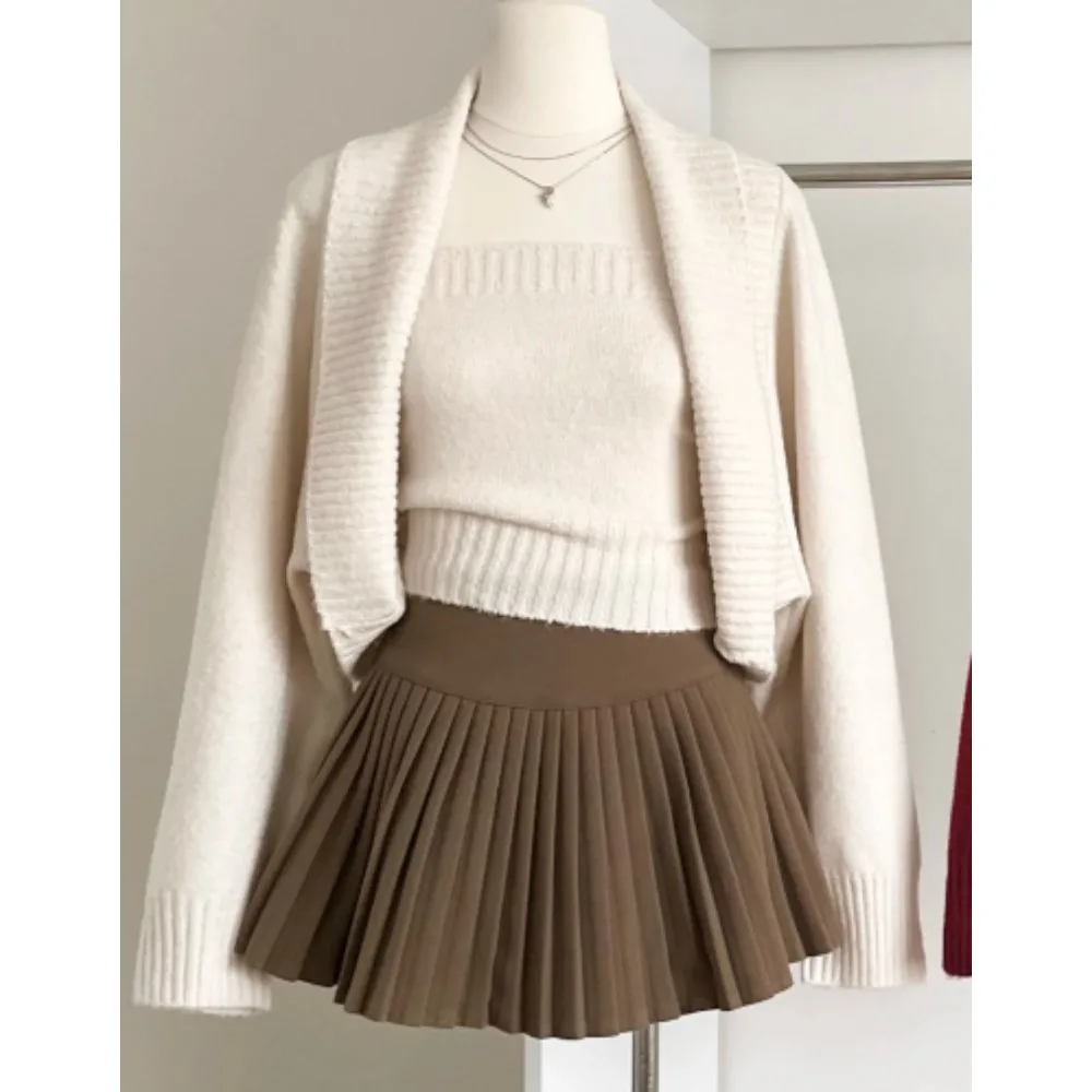 

Винтажная блузка с отложным воротником и длинными рукавами, элегантный корейский модный топ, осенний кардиган, женская одежда