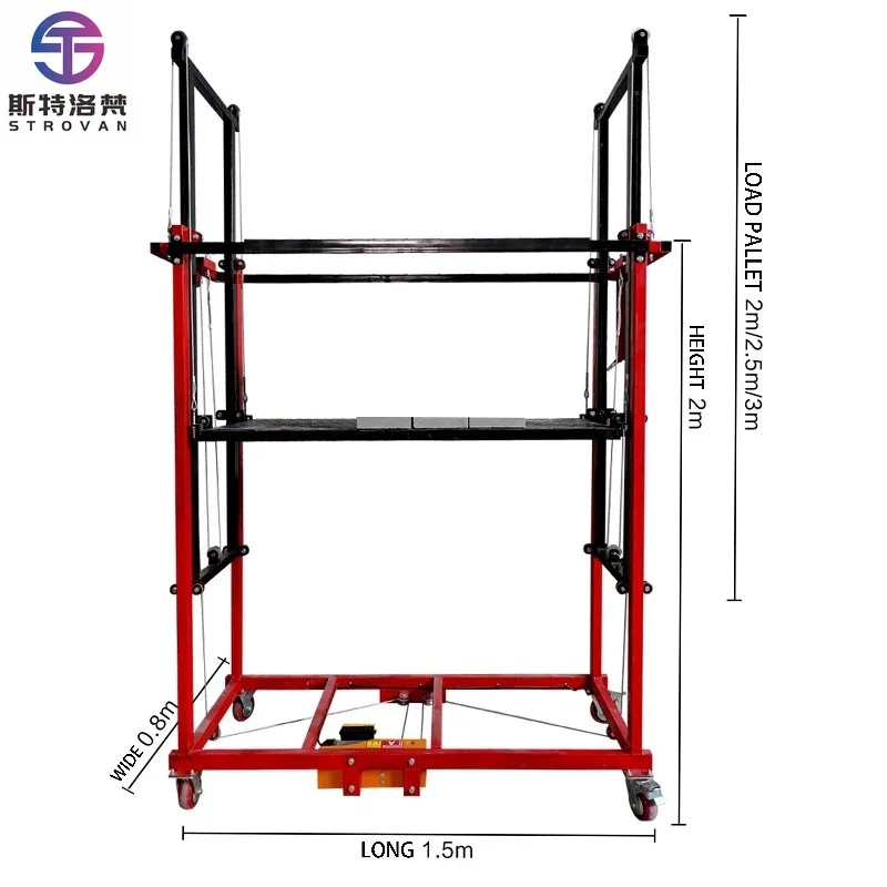 Plate-forme élévatrice pour la construction de décoration, élévateur de fret intérieur, échafaudage électrique
