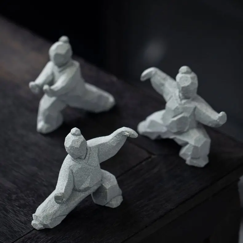 Neue chinesische Stil Tai Chi Kung Fu Kampfkunst Charakter kreative Ornamente für Zuhause, Desktop, Teetischdekorationen – Detail 7