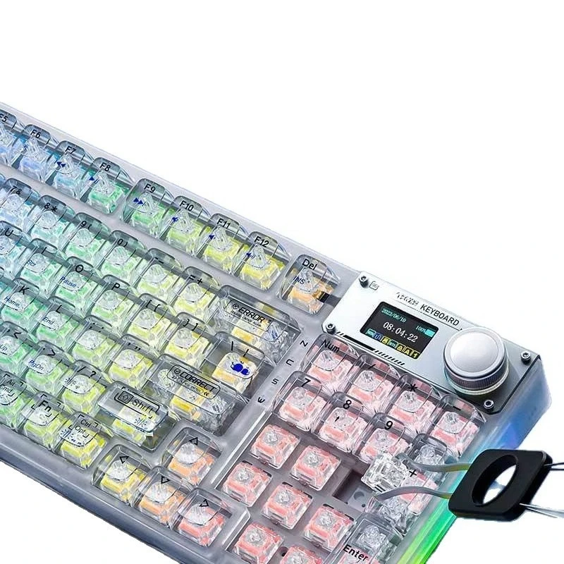 

Mechanical keyboard Customized three-mode wireless Bluetooth wired e-sports game with display digital keyboard